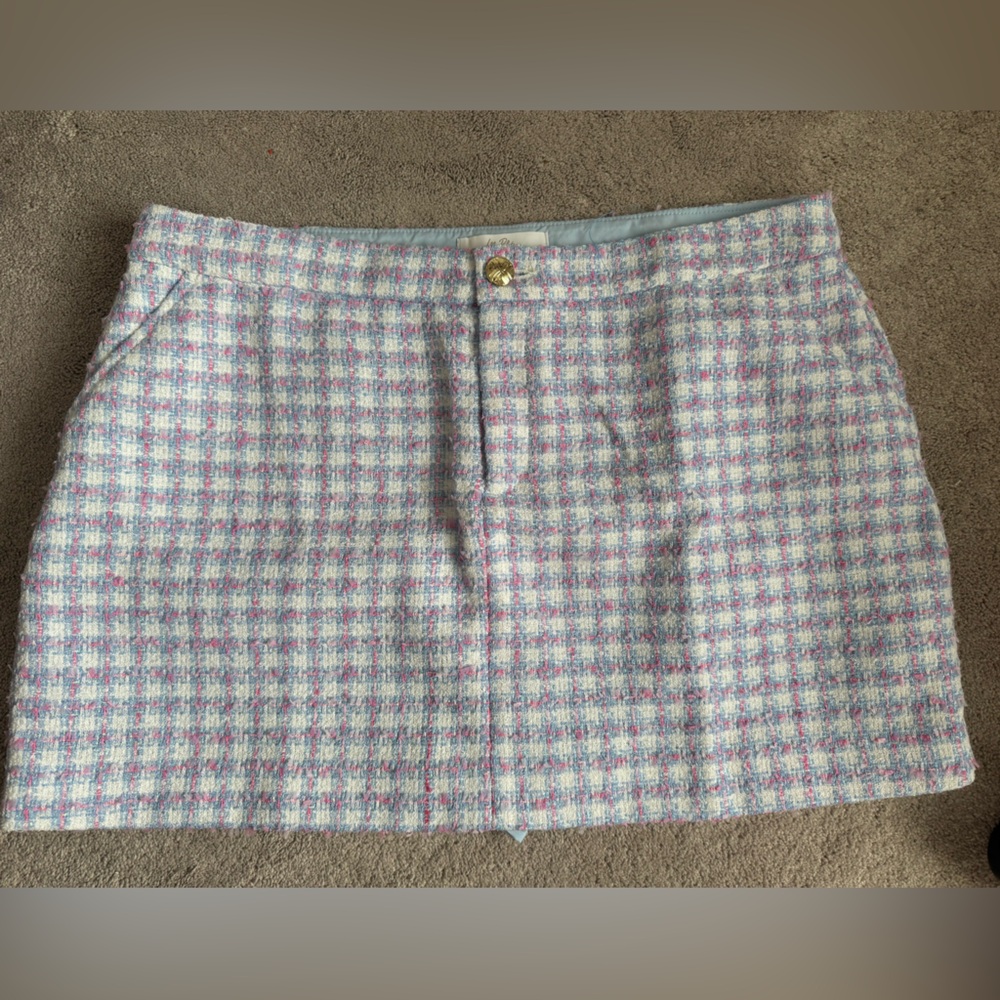 Lilly Pulitzer Tweed Skirt with Gold Accent